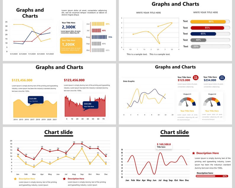 Graph Description Format Editable Graphs and Charts Powerpoint Template, Powerpoint Charts and ...