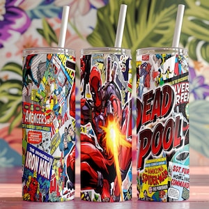 20oz DeadpoolTumbler, Skinny Tumbler Wrap, Cartoon Character Tumbler, Superhero Style, Instant Download, Gift for Kids , Digital Product