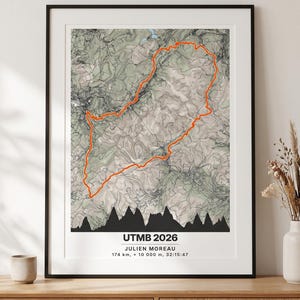 Custom Trail Run Map Print, Strava GPX Elevation Profile, Personalized Race Route (Digital Download)