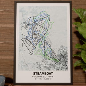Steamboat Alpine Ski Map Poster US