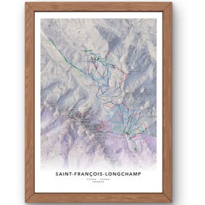 Saint-François-Longchamp Alpin Karte Poster Frankreich