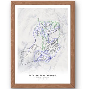 Winter Park Resort Alpine Ski Map Poster US