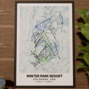 Poster Winter Park Resort Alpenskikaart US
