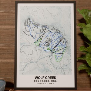 Wolf Creek Alpine Ski Map Poster US