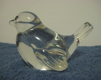 Solid Clear Glass Bird Figurines used