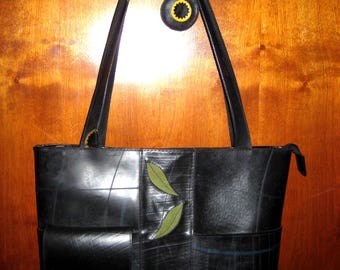 Recycled Tire rubber Shoulder bag-Eco friendly, pocekts inside and out.  excellent condition-sale