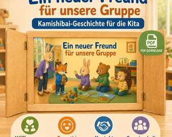 New child in the group – Kamishibai story with 10 picture cards as a PDF