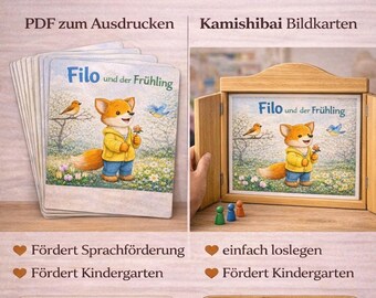 Kamishibai Spring Kindergarten | Filo Story Spring for Children | Picture Cards Kindergarten | Language Development & Seasons | PDF Download