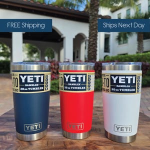 Personalized YETI 20 oz Tumbler: Custom Laser Engraved Stainless Steel Cup