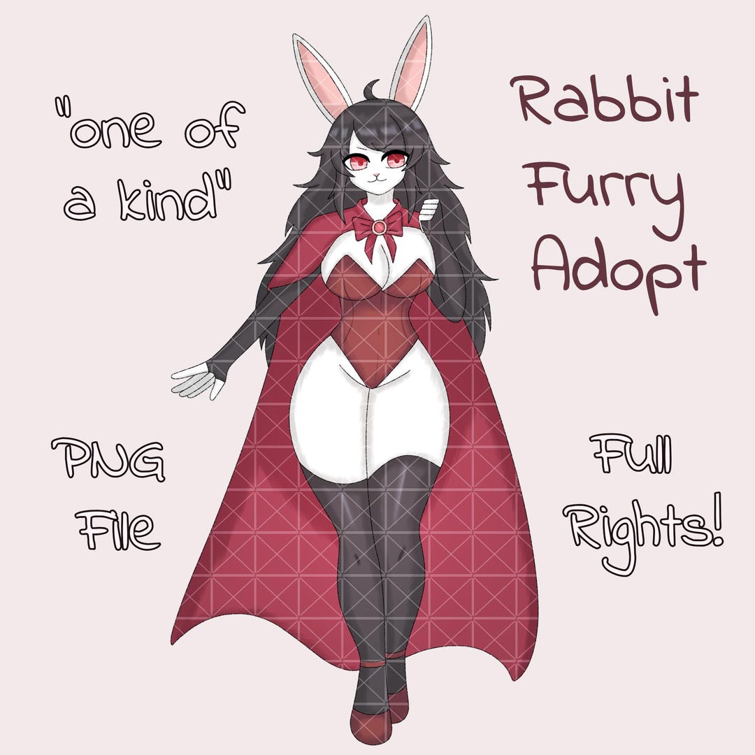 Vampire Rabbit Furry Adopt, Kawai Fursona Adoptable, Kemonomimi Art ...