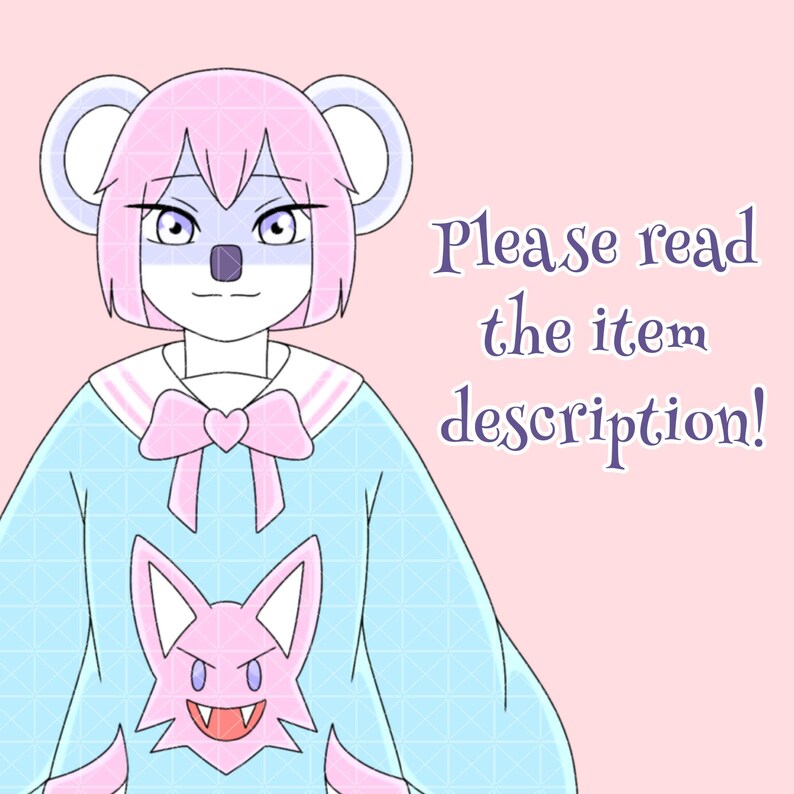 Cutecore Furry Koala Girl Adoptable – Anthro Character Adopt – Pastel ...