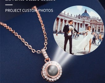 Collares personalizados con foto, collar redondo con proyección de foto, collar con foto en el interior, collar para madres, collar para mascotas, regalo para ella