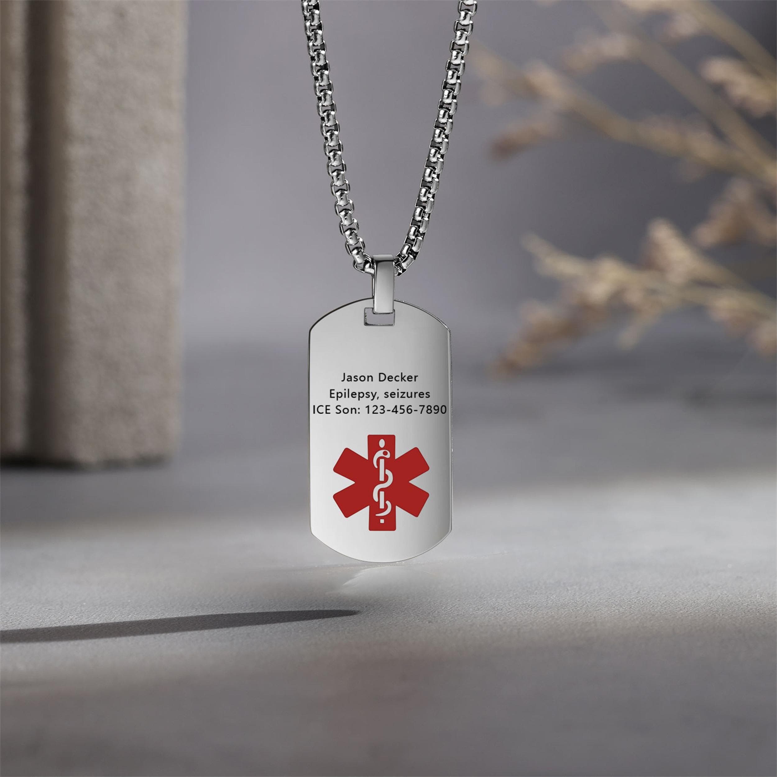Emergency Alert Pacemaker Id Necklace Custom Medical Alert