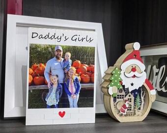 Rompecabezas fotográfico personalizado de bloques para papá e hijo, regalo de bloques de construcción grabados a medida, recuerdo del Día del Padre para papá, abuelo o papá primerizo.