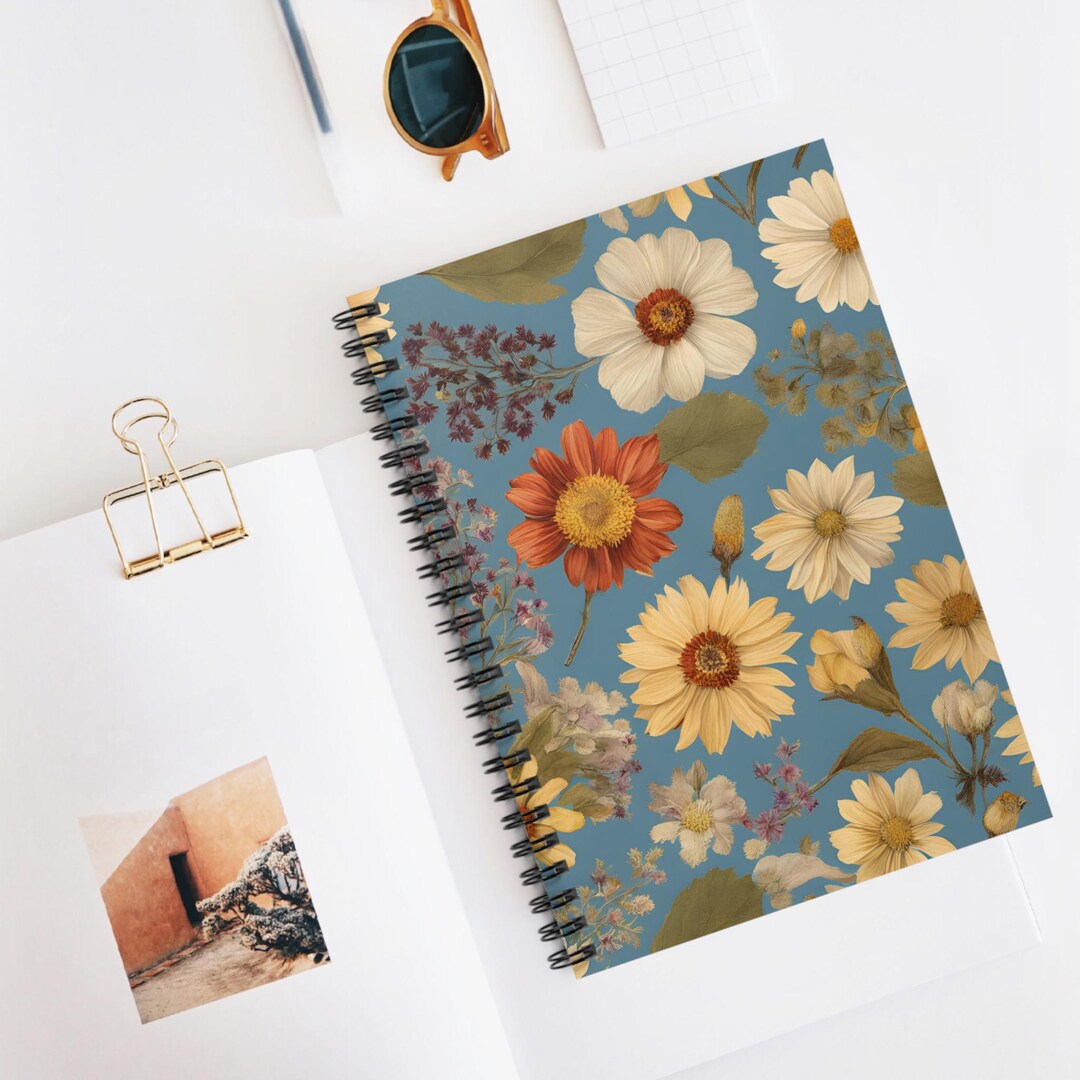 Floral Spiral Notebook - Ruled Line, 6" X 8" Journal - Etsy