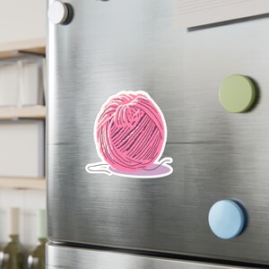 Yarn Vinyl Sticker, Gift for Knitting Lovers, Crochet Lovers, Stickers for Yarn Lovers, Crafting Gifts, Cute Stationery