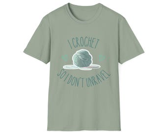 T-shirt amusant au crochet, illustration « Je crochet pour ne pas me démêler »