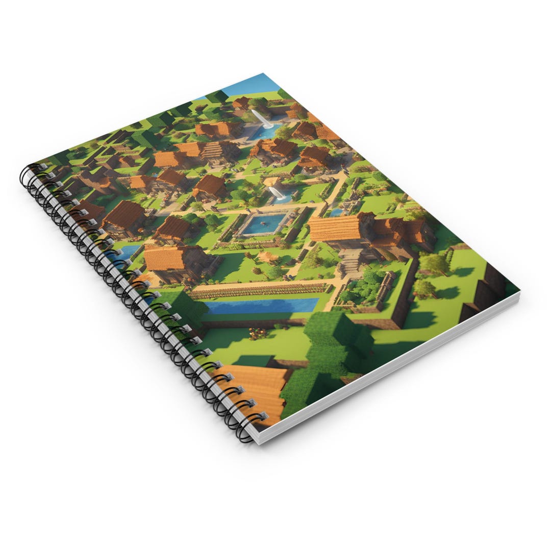 Notebot Layout Minecraft Minecraft Village Spiral Notebook, Student Journal - Etsy