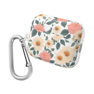 Floral AirPod Case, Elegant AirPods Cover, Flower Print Headphone Case, Cute Tech Accessories, Gift for Her, Spring Airpod Case