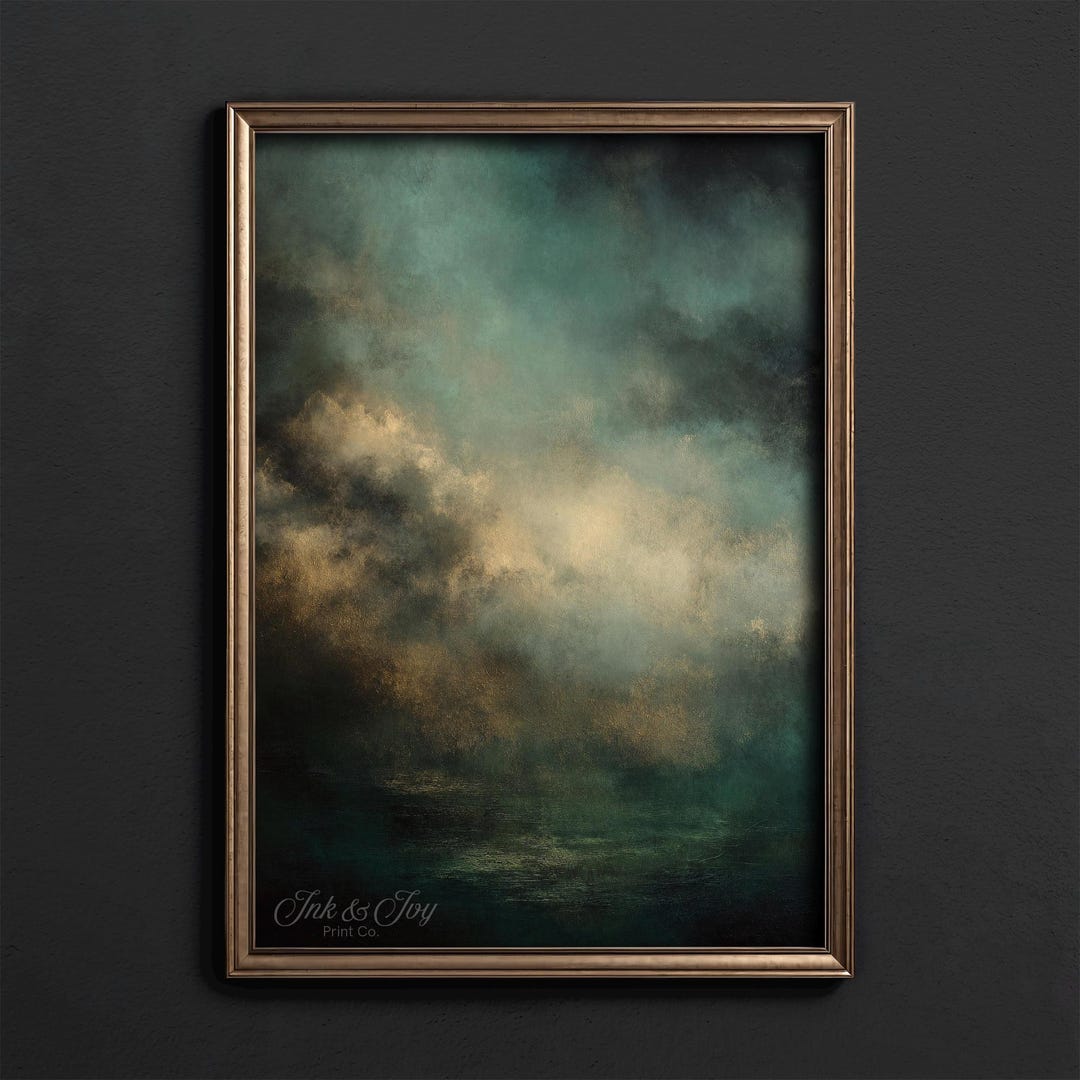 Abstract Green & Gold Printable Wall Art • Modern Minimalist Painting ...