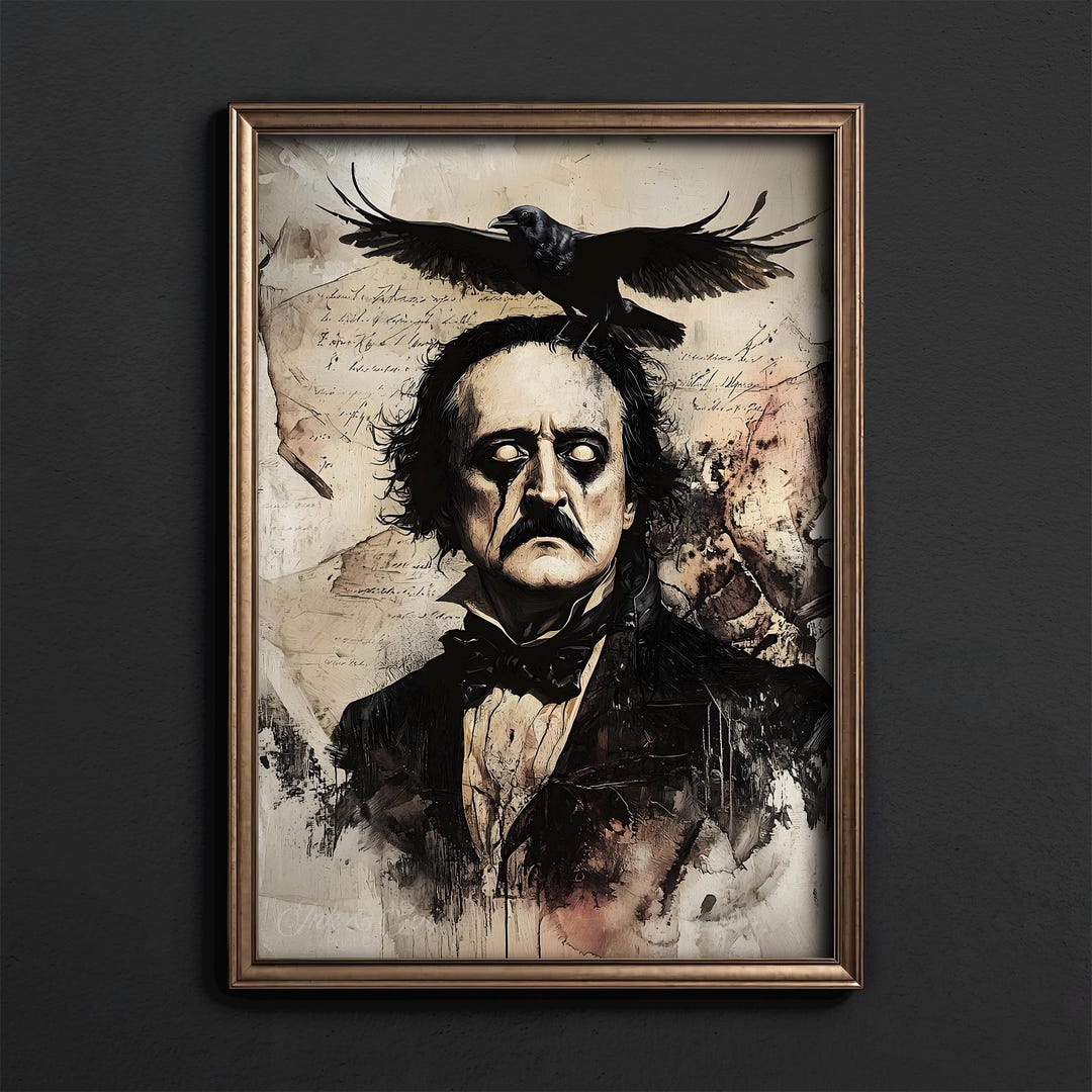 Edgar Allan Poe Printable Wall Art • Vintage Gothic Literature Painting ...
