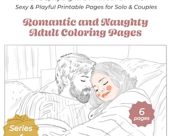 Romantic Adult Coloring Book: Spicy Fun, 6 Pages (PDF + PNG)