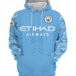 Manchester City Hoodie/Custom Soccer Hoodie/Personalized Football Sweatshirt for Players & Fans/Game Day Wear/European Football