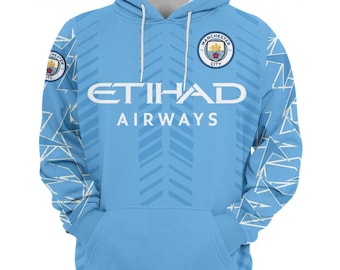 Manchester City Hoodie/Custom Soccer Hoodie/Personalized Football Sweatshirt for Players & Fans/Game Day Wear/European Football