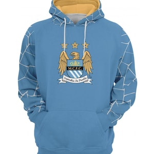 Manchester City Hoodie/Custom Soccer Hoodie/Personalized Football Sweatshirt for Players & Fans/Game Day Wear/European Football