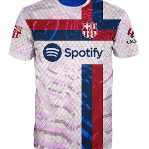 FC Barcelona T-Shirt & Long Sleeve/Custom Soccer/Personalized Football T-Shirt for Players and Fans/Game Day Wear/European Football