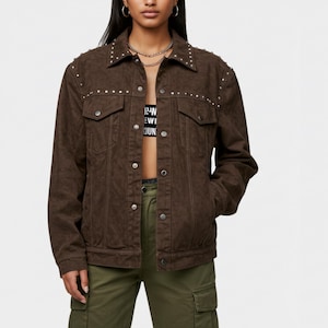 Brown Suede Leather Jacket Women | Custom Tucker Coat | Handmade Suede Biker Jacket | Fall Fashion | Gift for Her | Moto Streetwear Jacket