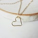 Gold open heart necklace -Adore -dainty layering jewelry