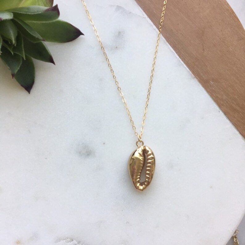 Cowrie Necklace Gold Cowrie Shell Necklace Boho Necklace - Etsy