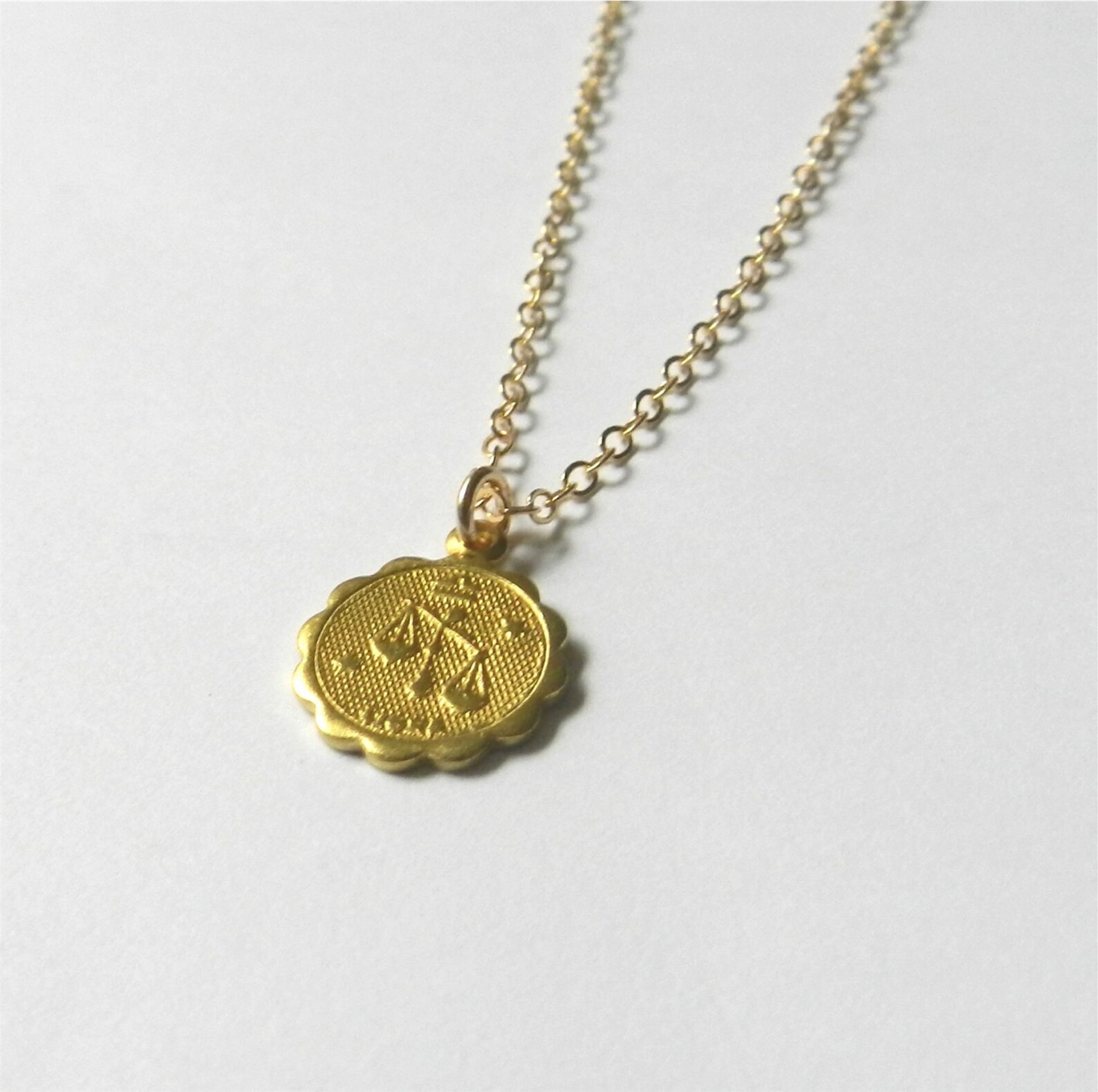 Aries necklace brass astrological charm necklace with gold | Etsy