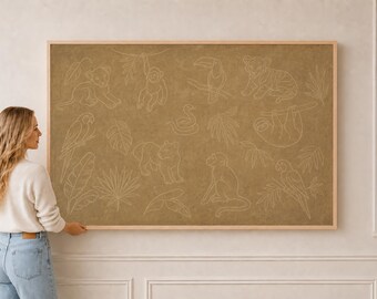 Jungle Animal Line Art | Nursery Wall Art | W0561