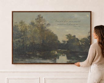 Trees Reflected in the Pond | I Will Give You Rest | Scripture Wall Art | G0350
