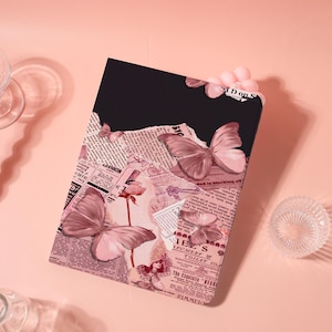 Nostalgic Newspaper Butterfly Personalized iPad Case,Customized Birthday Gift,For iPad 10.9 10.5 10.2 Air 6 7 Pro 2021 2022 2024 Mini 5/6/7