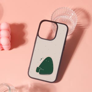 Healing Little Green Monster Customized iPhone Case/Cover,Soft iPhone Case,For iPhone 16 15 14 13 12 11 Mini Plus Pro Max,iPhone X/XS/XR/SE