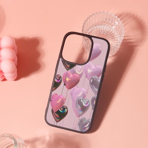 Iridescent Heart Balloons Customized iPhone Case/Protector,Soft iPhone Case,For iPhone 16 15 14 13 12 11 Mini Plus Pro Max,iPhone X/XS/XR/SE