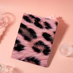 Glam Pink Leopard Glitter Personalized iPad Case,Customized Birthday Gift,For iPad 10.9 10.5 10.2 Air 5 6 7 Pro 2021 2022 2024 Mini 4/5/6/7