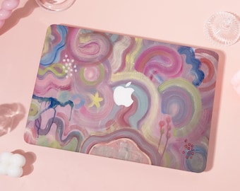 Iridescent Swirls Personalized Macbook Case,Customized Protector,Birthday Gift,For MacBook 12 MacBook Air 11 13 15 Pro 13 14 15 16 Ret 13 15