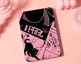 Custom Poker Cool Cat with Strap For Kindle 12th,Paperwhite 12th/2024 11th(6.8") 10th(6") 7,Kindle Colorsoft/11/10 Gen,Kobo Clara/Libra case
