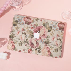 Warm and Soft Pink Floral Scroll Personalized Macbook Case/Protector,Birthday Gifts,For MacBook 12 Air 11 13 15 Pro 14 15 16 2024 Ret 13 15