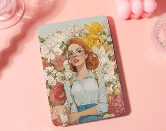 Custom Beauty & Flowers w Strap For Kindle 12th,Paperwhite 12th/2024 11th(6.8") 10th(6") 7,Kindle Colorsoft/11/10 Gen,Kobo Clara/Libra case