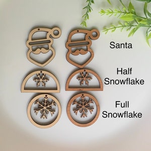 Earring Blank Wood Holiday Winter shapes 1.5 Frame Findings image 3