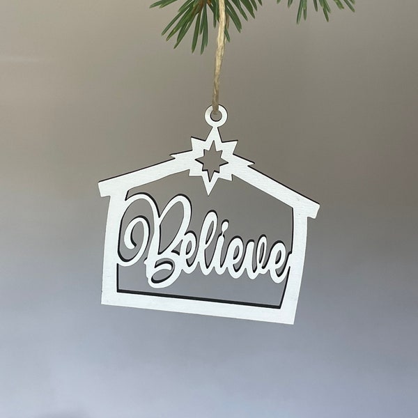 LDS Christian Primary Ward Youth Christmas Gift { SET of 5 or 10 } Ornament Believe Christ Centered Christmas