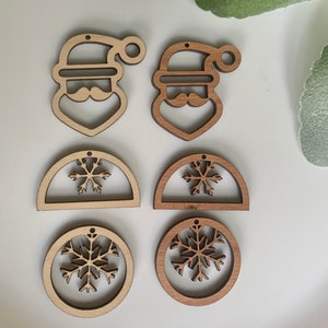 Earring Blank Wood Holiday Winter shapes 1.5 Frame Findings image 2