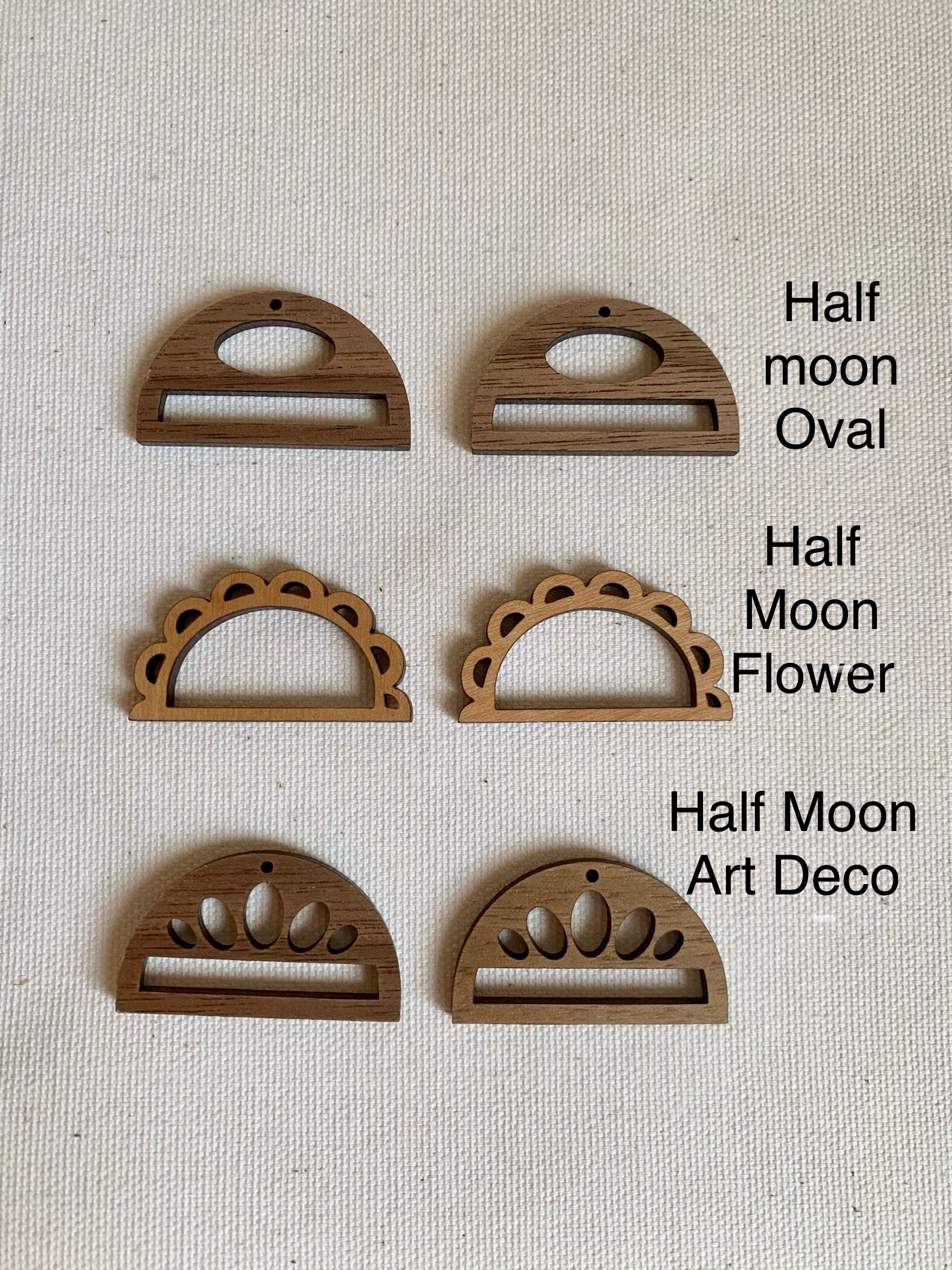 Unique Wood Half Circle Frames Earring Findings