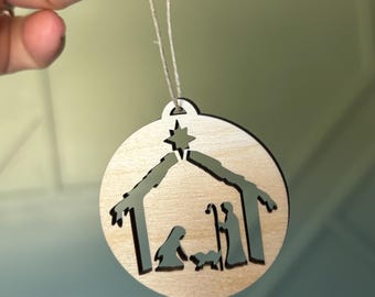 Bulk Ornament LDS Christian Primary Ward Youth Christmas Gift { SET of 1, 5 or 10, 50, 100 } Small Nativity Circle Christ Centered Christmas