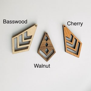 Earring Blank Wood Holiday Winter shapes 1.5 Frame Findings image 7